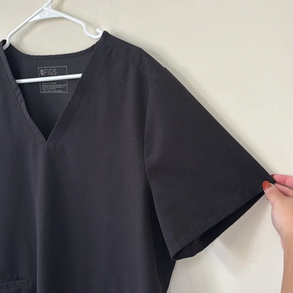FIGS Casma Three-Pocket Scrub Top Black Size XXL - Picture 5 of 9